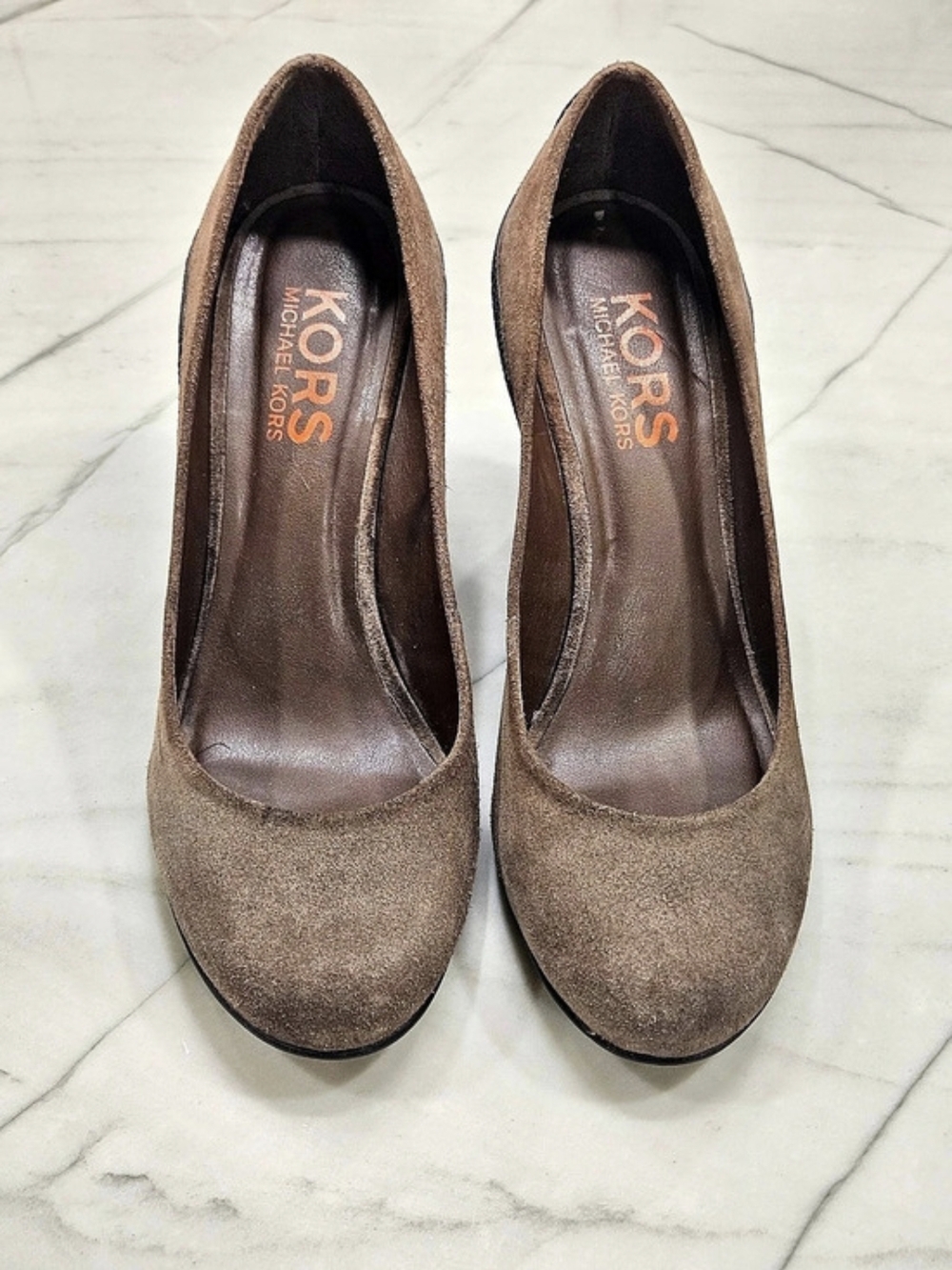 Michael Kors Women's Brown Suede Wedge Pumps Heels Shoes Size 8.5 M